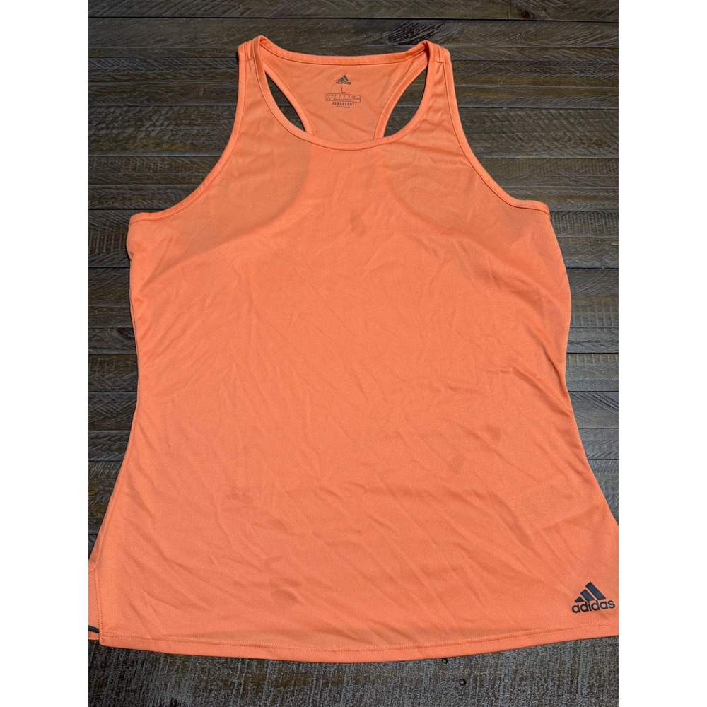 Adidas Tank Top Womens Large Orange Aeroready Racerback Activewear Proloved